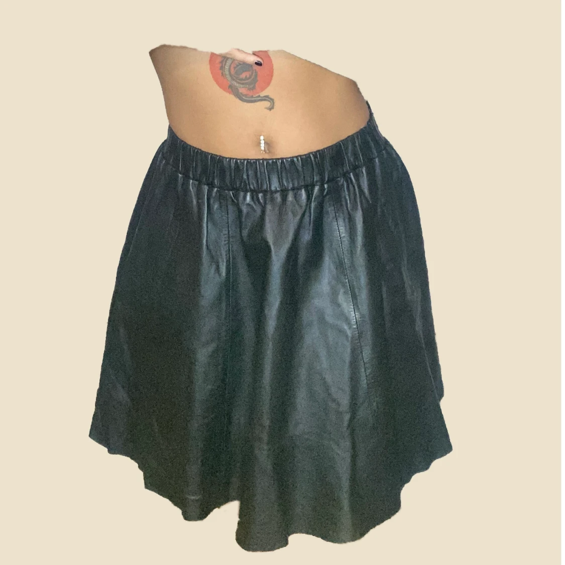 Black leather skirt