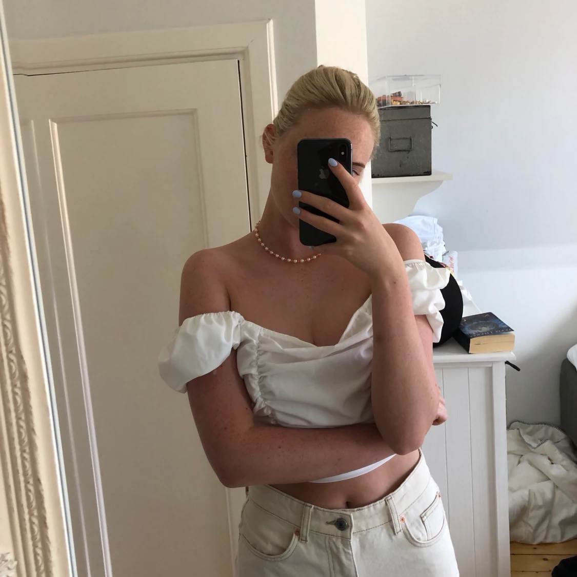 Supersöt vit topp  - 90