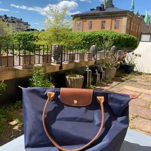 Classic Longchamp Navy Blue Tote