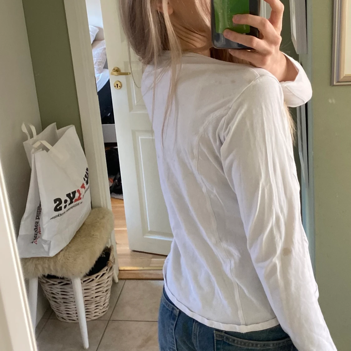 vit långärmad  - 90