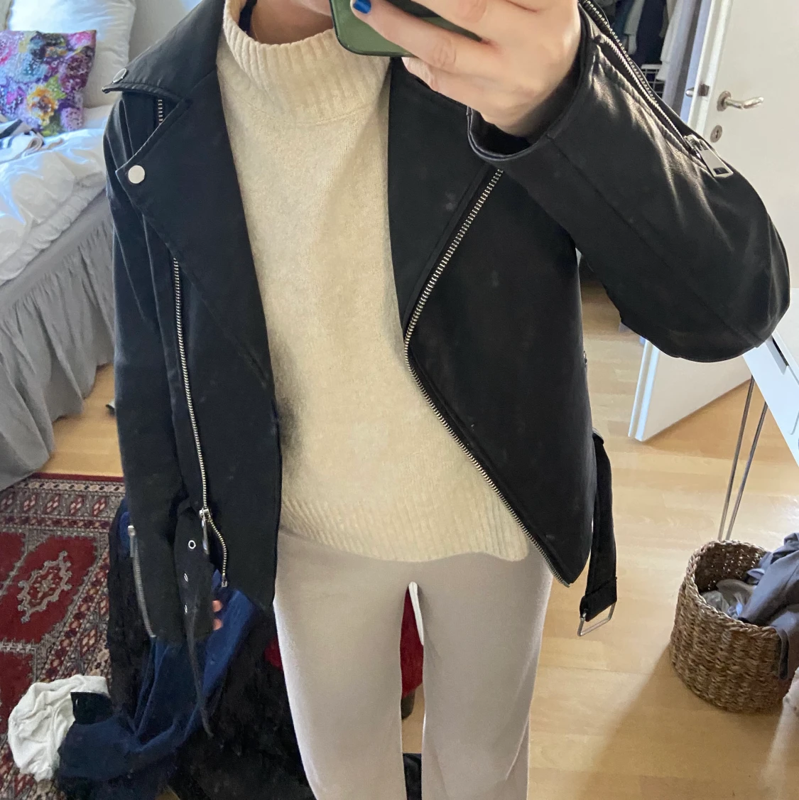 Oversized skinnjacka  - 91