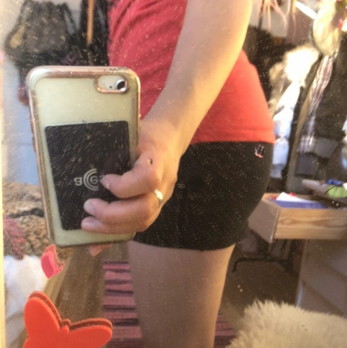 Orange tröja med tjärils tryck - 91