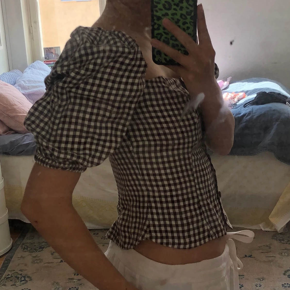 Rutig puffärmstopp i Linne  - 90