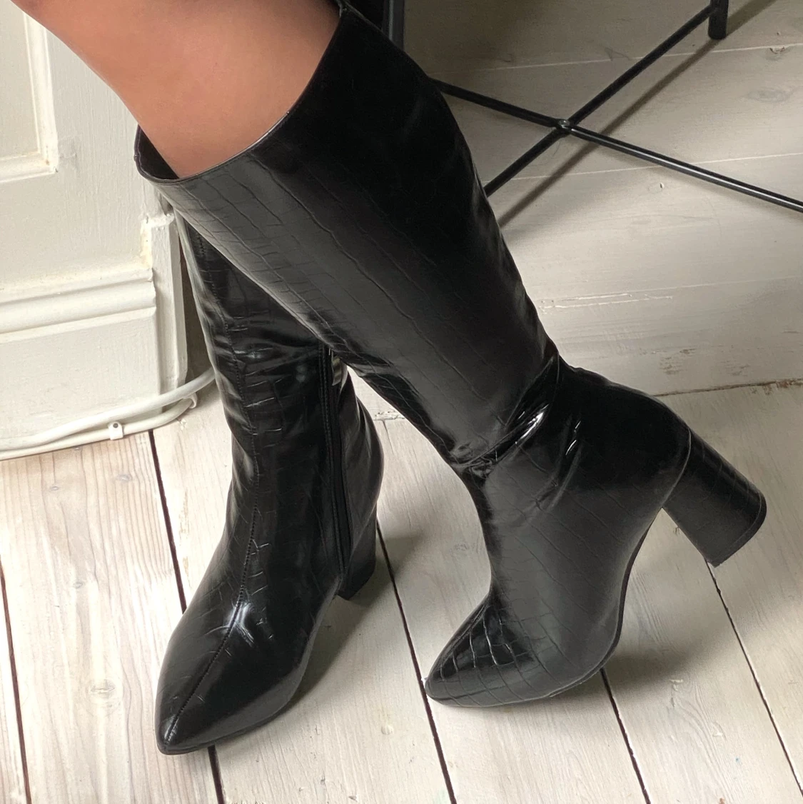 Höga boots med klack