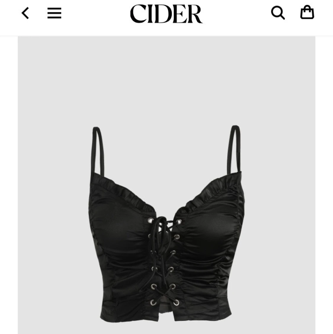 Cami Top med snörning, str L, från Cider - 91