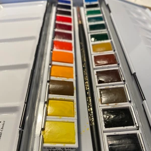 akvarell - professional watercolors - Professional watercolors - Rembrandt, barely used. They come in a beautiful gift box. Vibrant, lightfast. Price of a new set: 1390kr