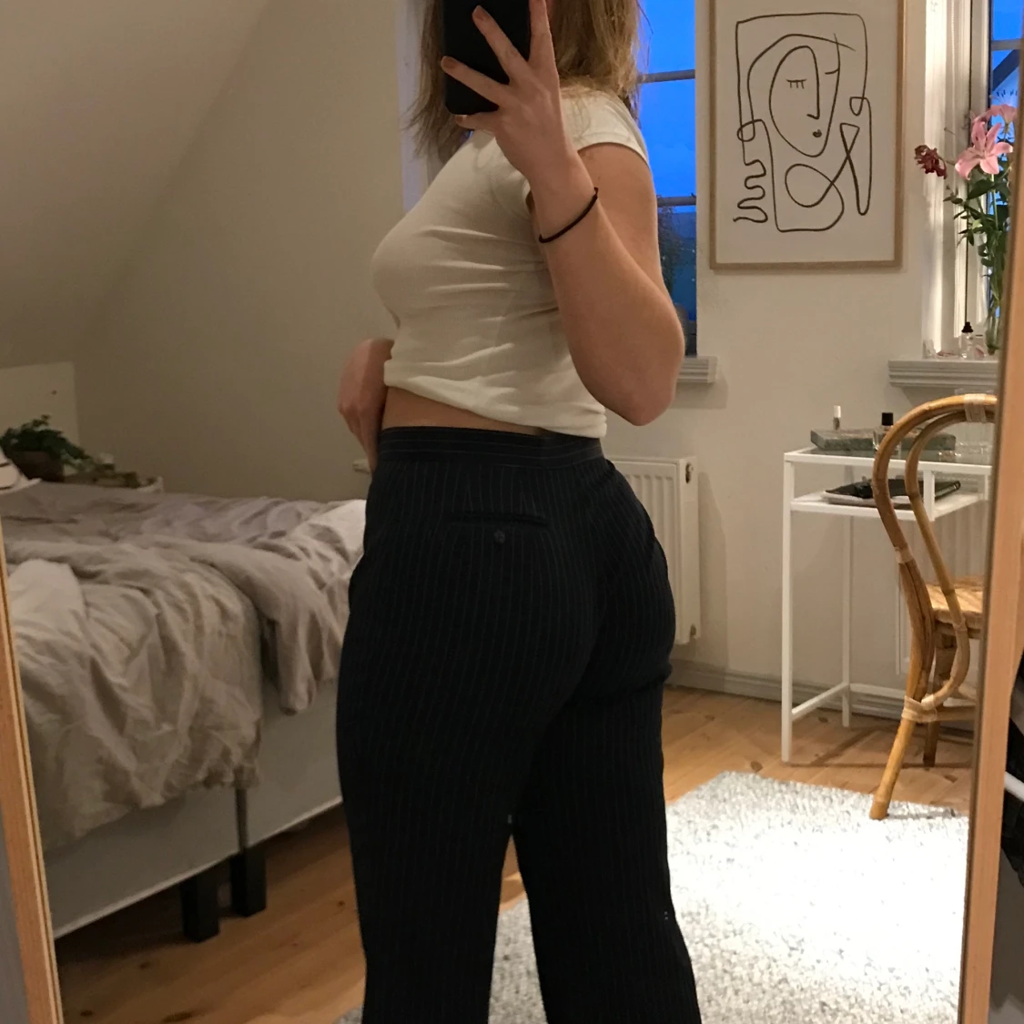 Vintage wide leg kostymbyxor - 90