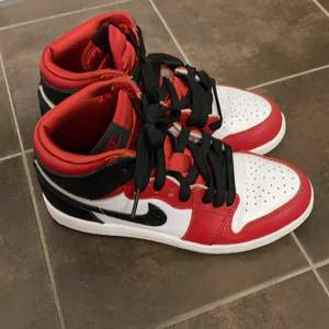 I sell these fine Jordan 1 High OG Younger kids shoes in size 33.5. They have been used but in a very good condition. Selling them for 500 SEK or best bid. 