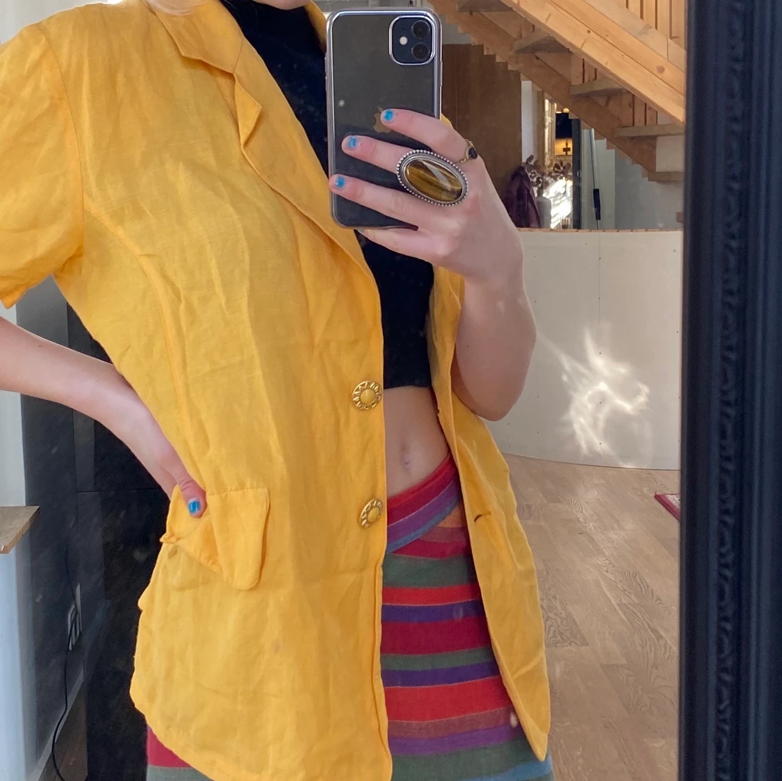 GUL SKJORT/BLUS - 90