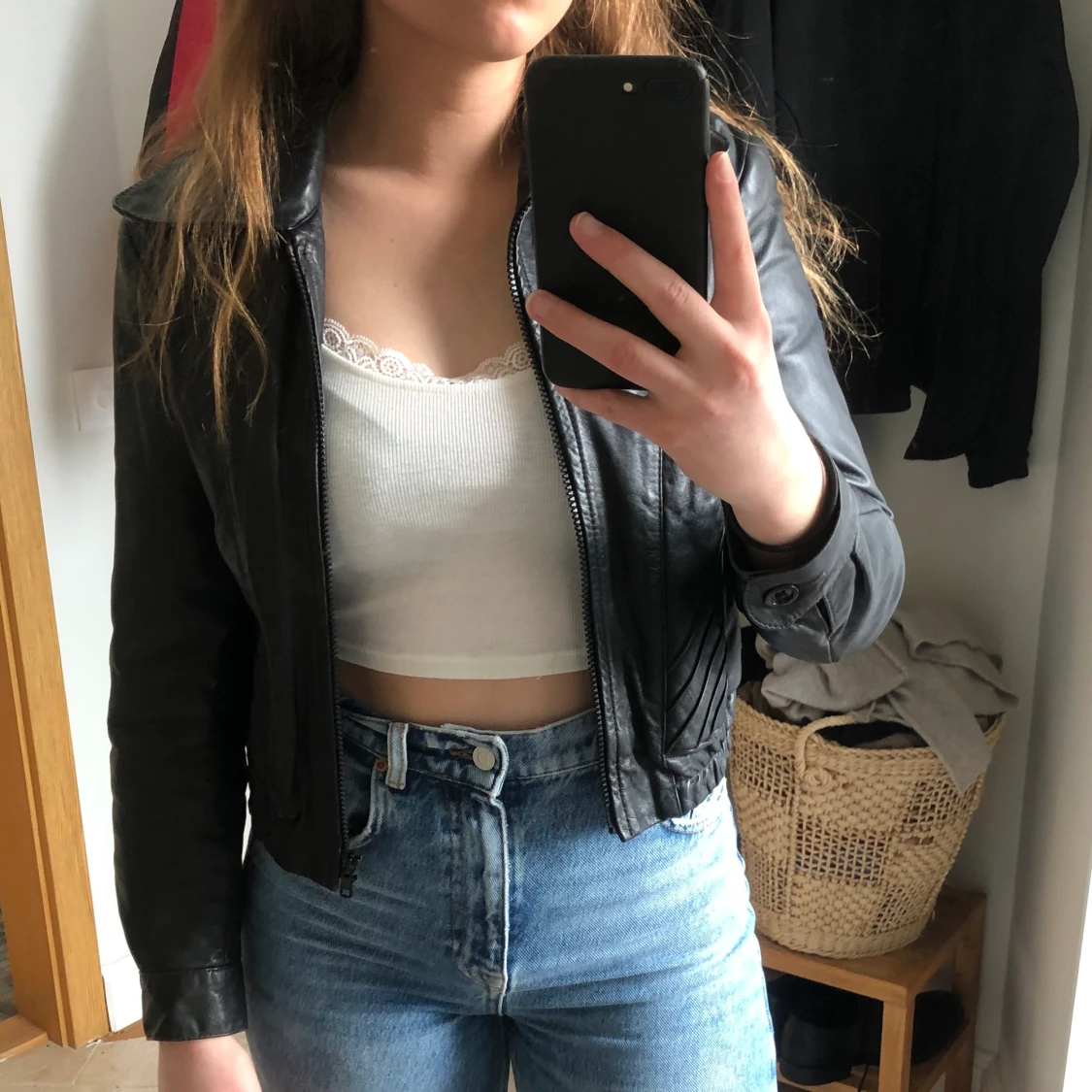 Vintage skinnjacka  - 90