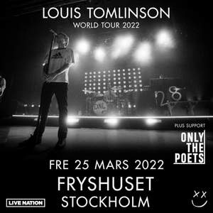 Intressekoll på mina tre biljetter till Louis tomlinson i Stockholm 25 mars 2022! Jag och mina kompisar köpte biljetterna på TicketSwap men vi fick biljetter till Danmark så därför ska vi sälja. Budgivningen gäller per biljett och buda helst endast om ni kan köpa alla!💗