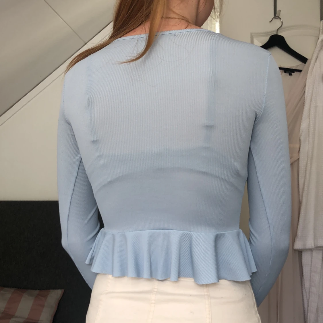 Blå långärmad boohoo tröja i storlek 34 - 90