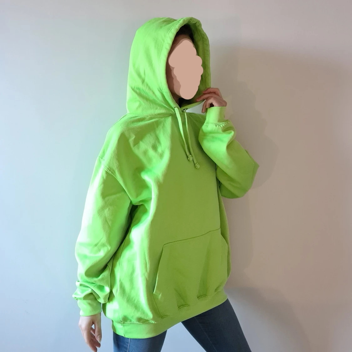 Oversize Hoodie Neon / Linegrön stl. XL - 90