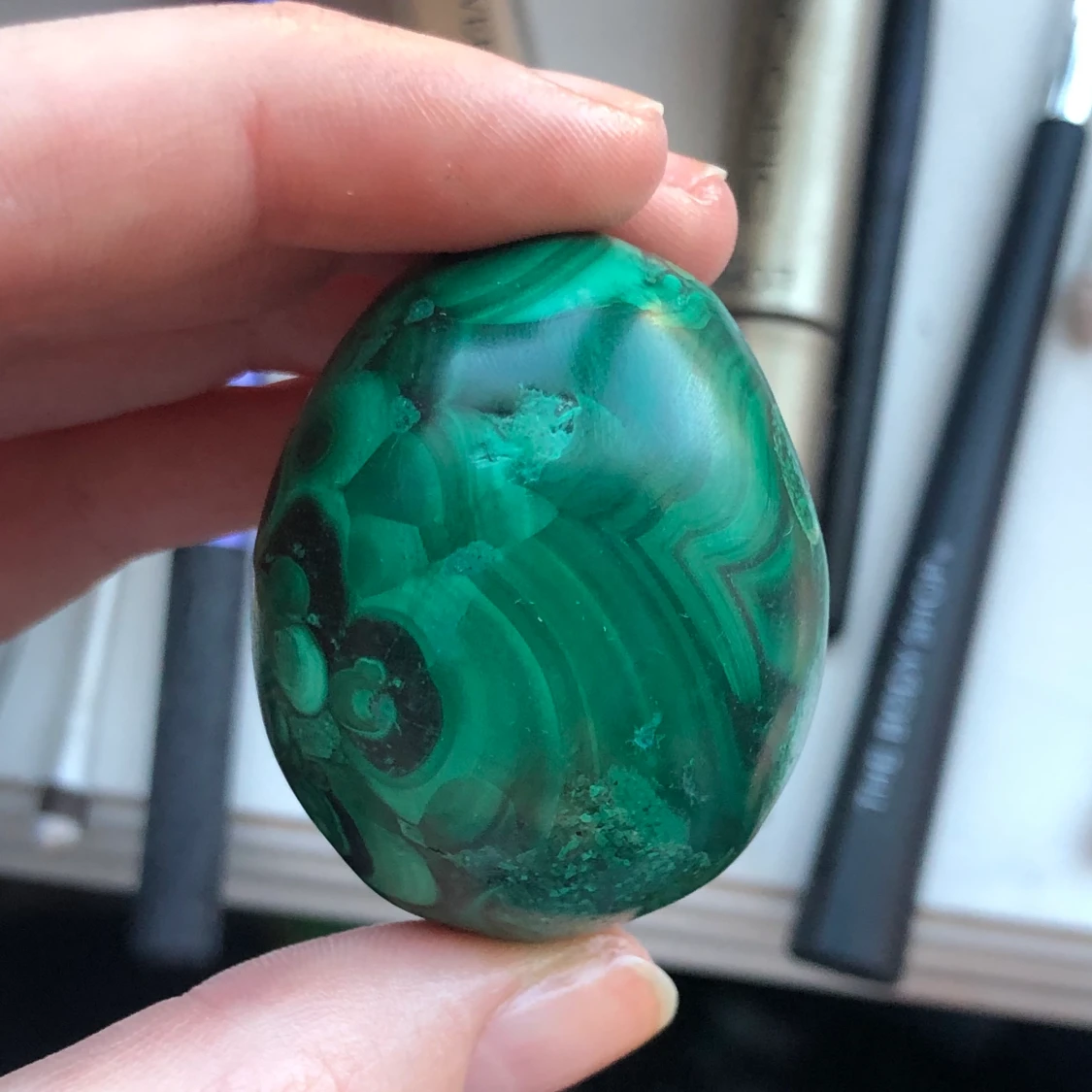Super fin äkta malakit ägg