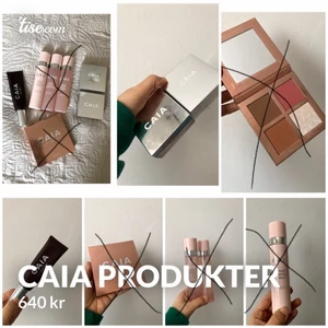 Caia produkter  - Säljer så mycket Caia produkter. Alltifrån deras palett sassy, deras tre sprayer, liquid bronzer och deras två puder! Priset för alla tre sprayerna är 50 kr st  och vill man ha en utav dom kostar de 25 kr. | Båda dera puder kostar 100 kr , vill man ha en av dom är det 50 kr | och deras liquid bronzer kostar 100 kr MEN. Vill man ha allt kostar det 250 kr. Allting +  frakt!!!! Skriv gärna till mig för intresse, vill verkligen bli av med dem :))