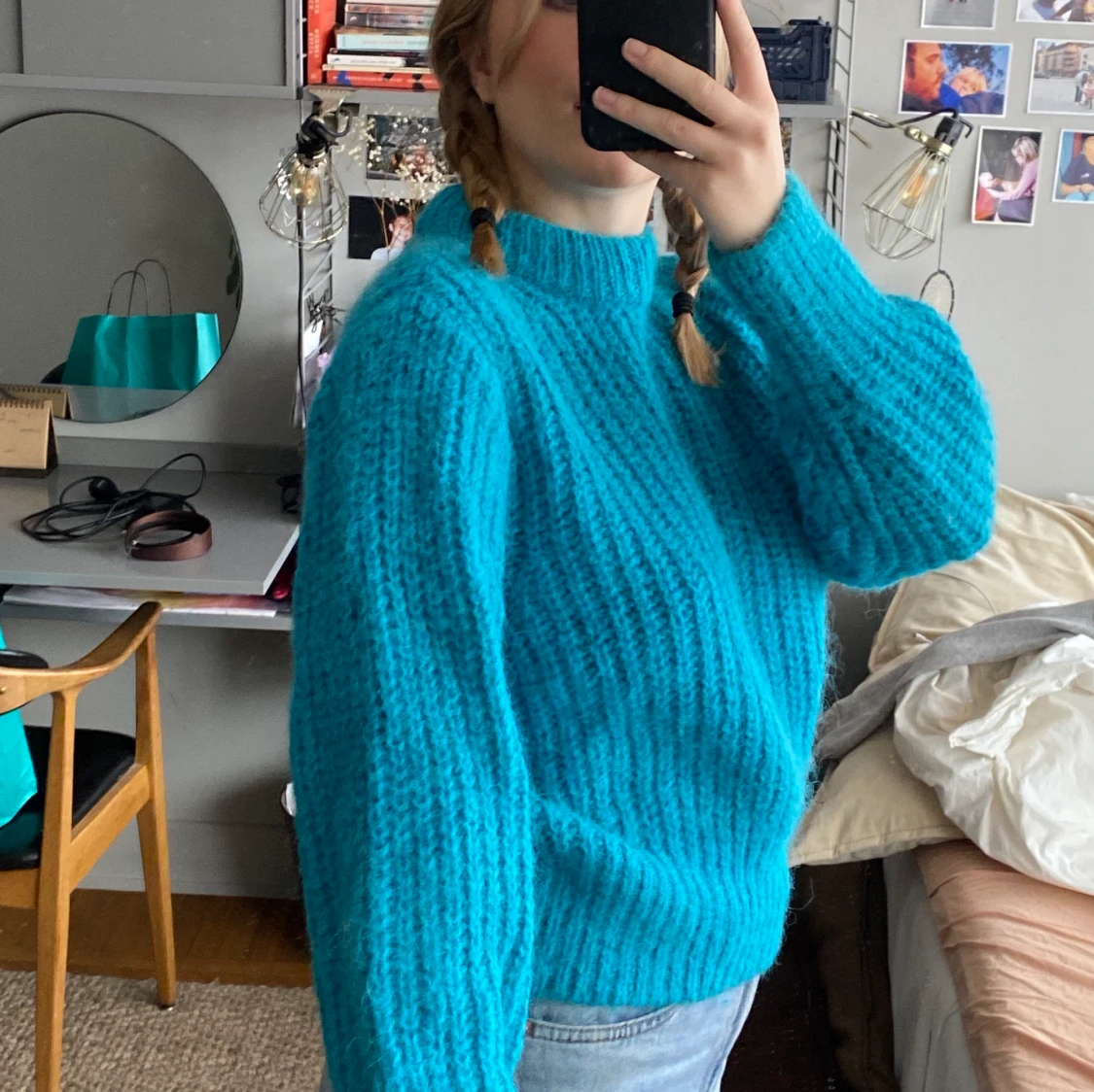 blä stickad tröja - 91