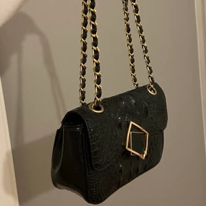 Svart väska  - Svart väska med guldiga detaljer. Går både att ha över axeln och krossad💓