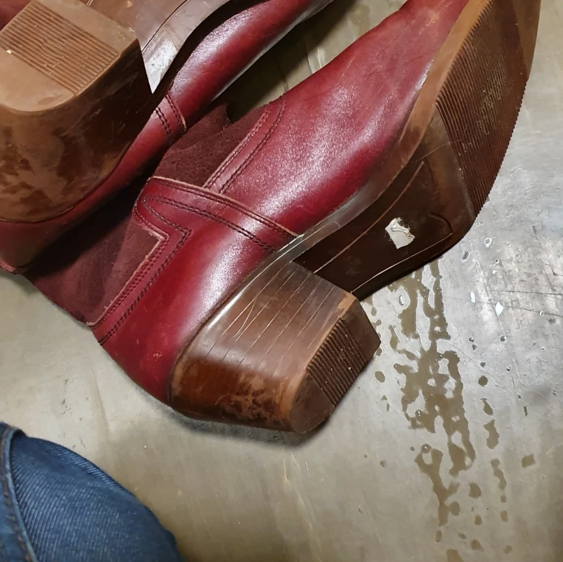 70 talet cowboy leather and velvet boots  - 91