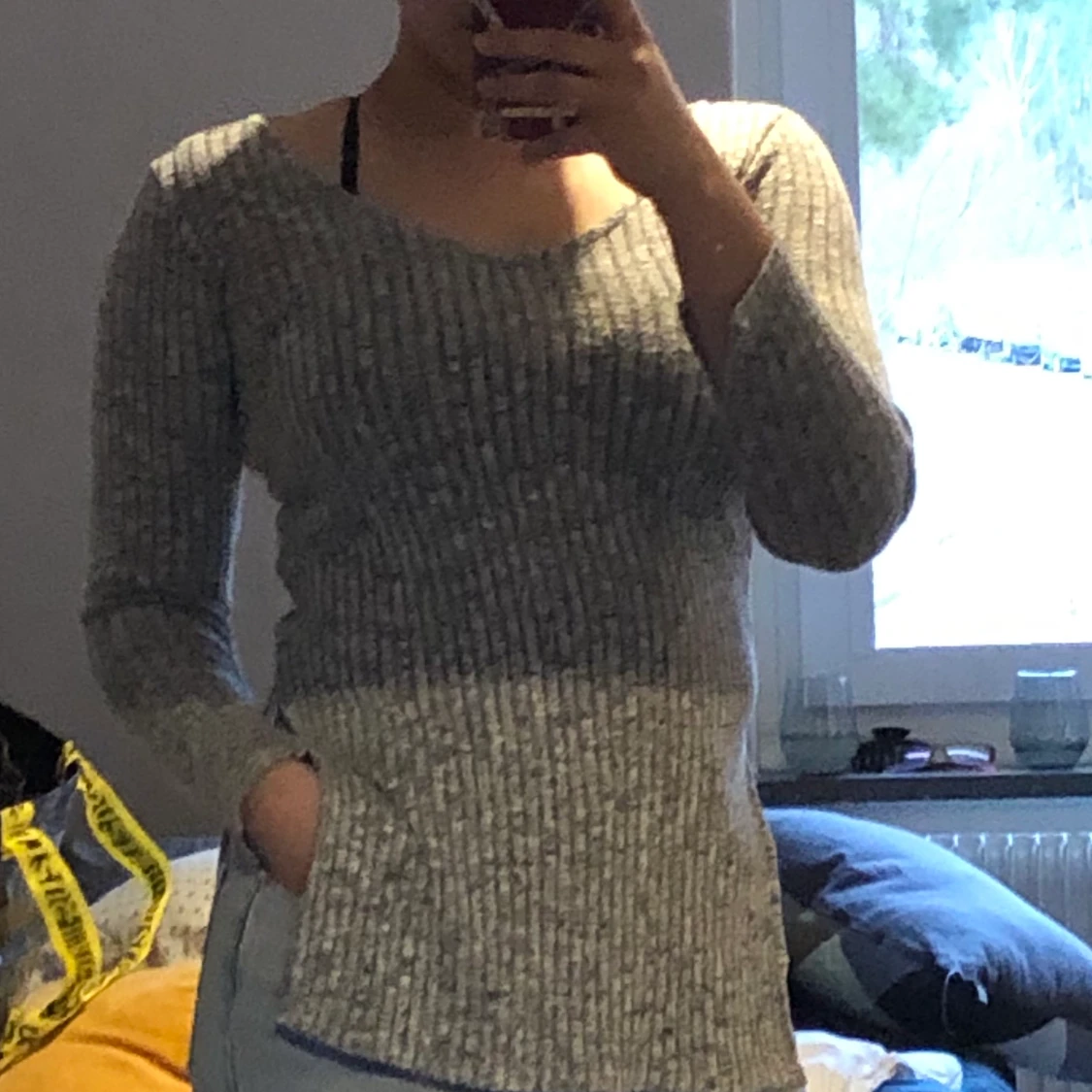 Långärmad tröja med slit strlk: xs