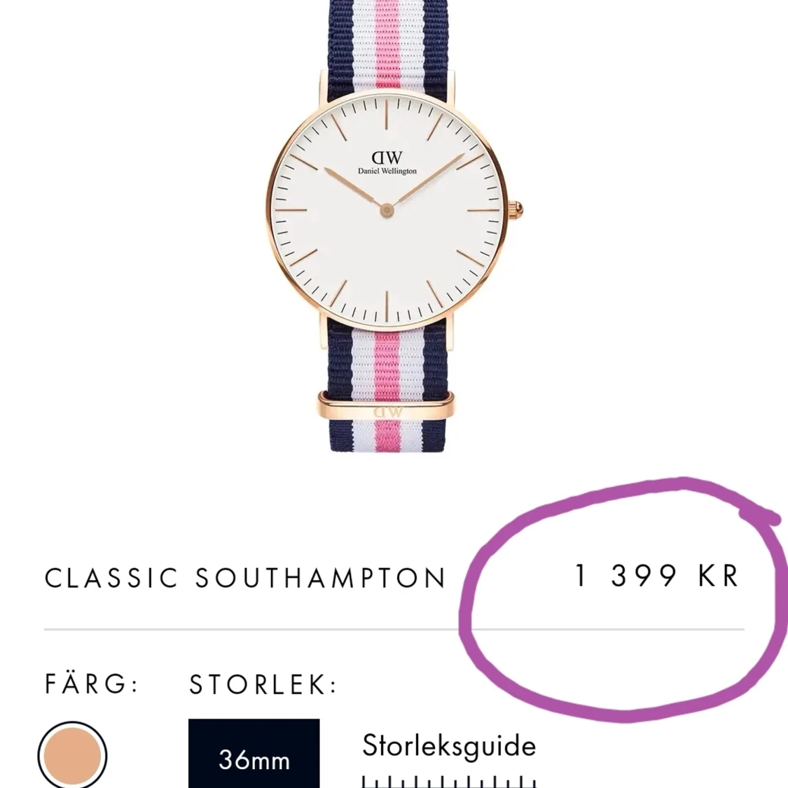 Daniel Wellington klocka 500kr - 90