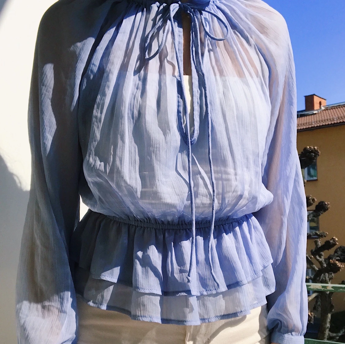 Drömmig ljusblå sommarblus - 91