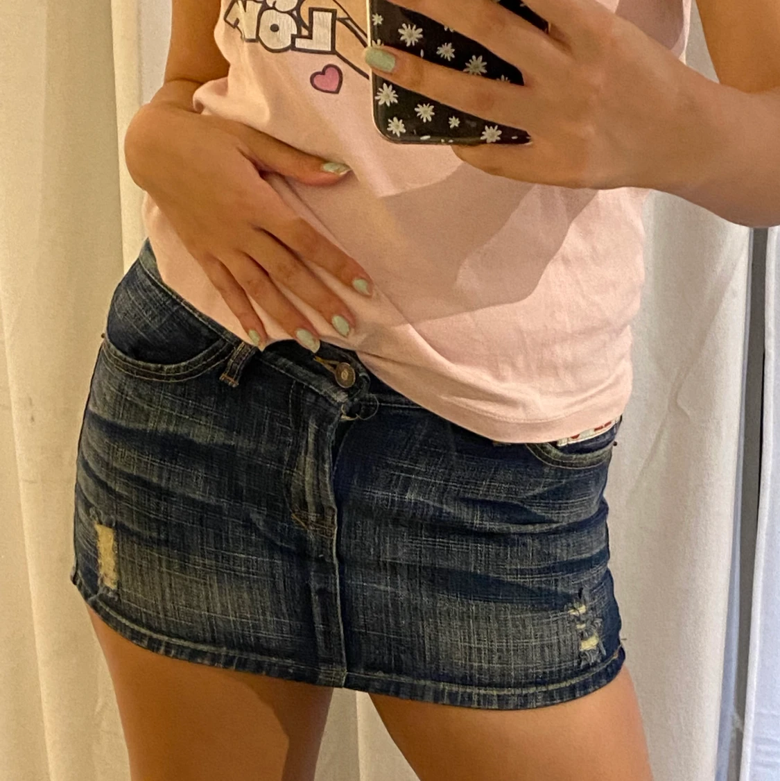 jättefin jeans kjol 