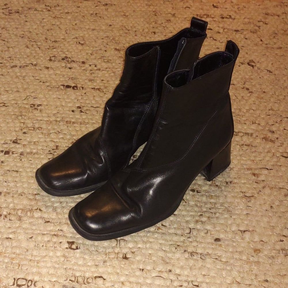 Vintage boots 90-tal fyrkantig tå | Plick Second Hand