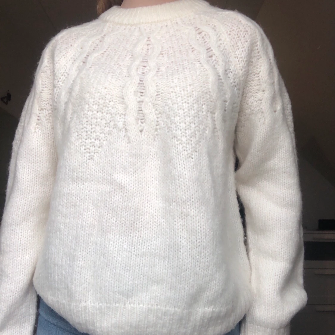 Vit tröja i ull - 91