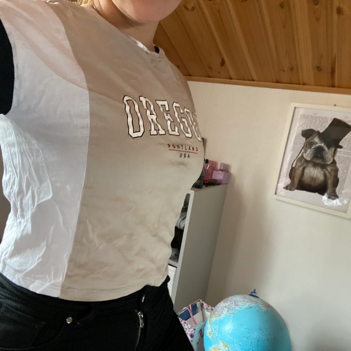 En trefärgad oregan t-shirt  - 90