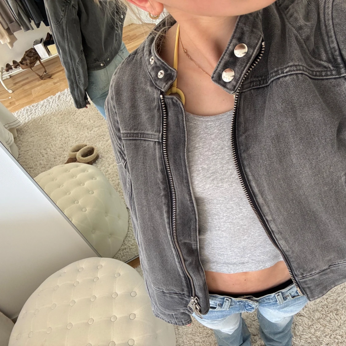 Grå jeans jacka - 3