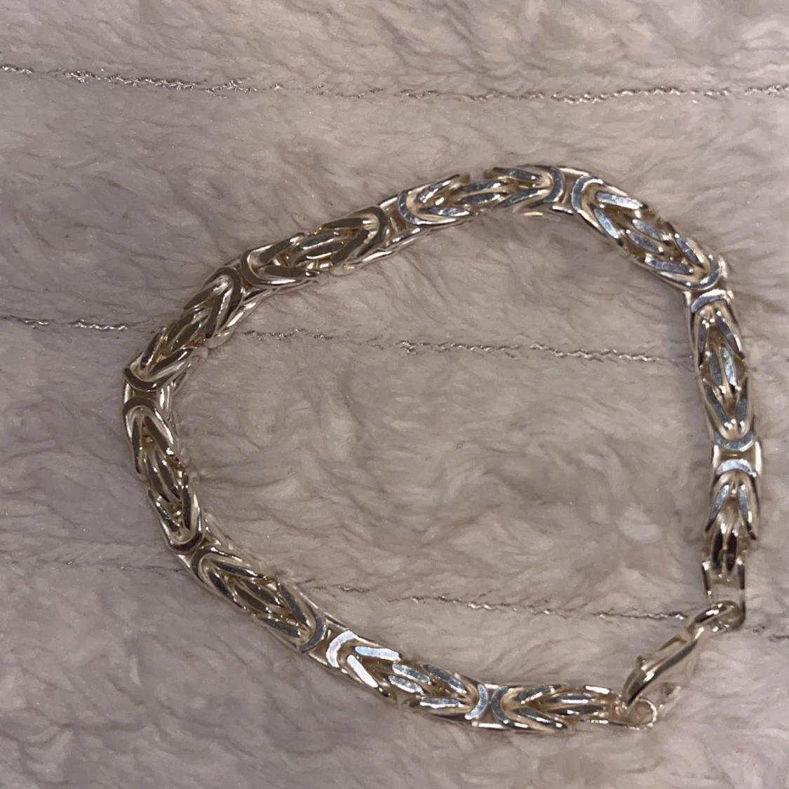 Äkta Silverhalsband med kors och armband i kejsarlänk 60 cm - 1