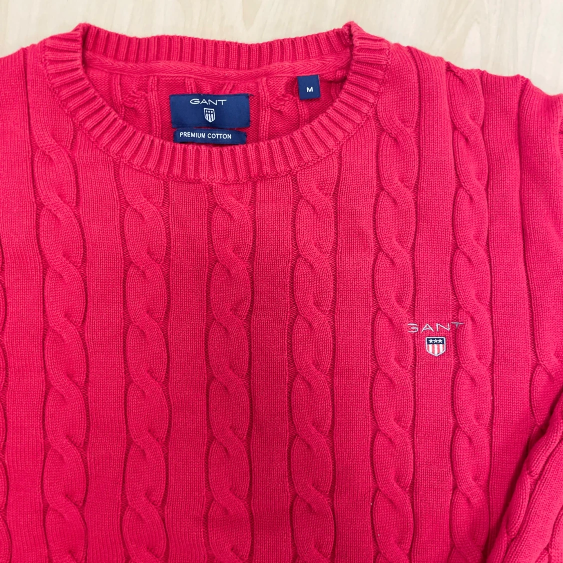 Röd kabelstickad tröja från GANT - 4