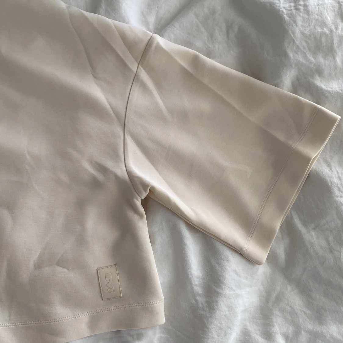 Beige trekvart ärmad hoodie  - 3