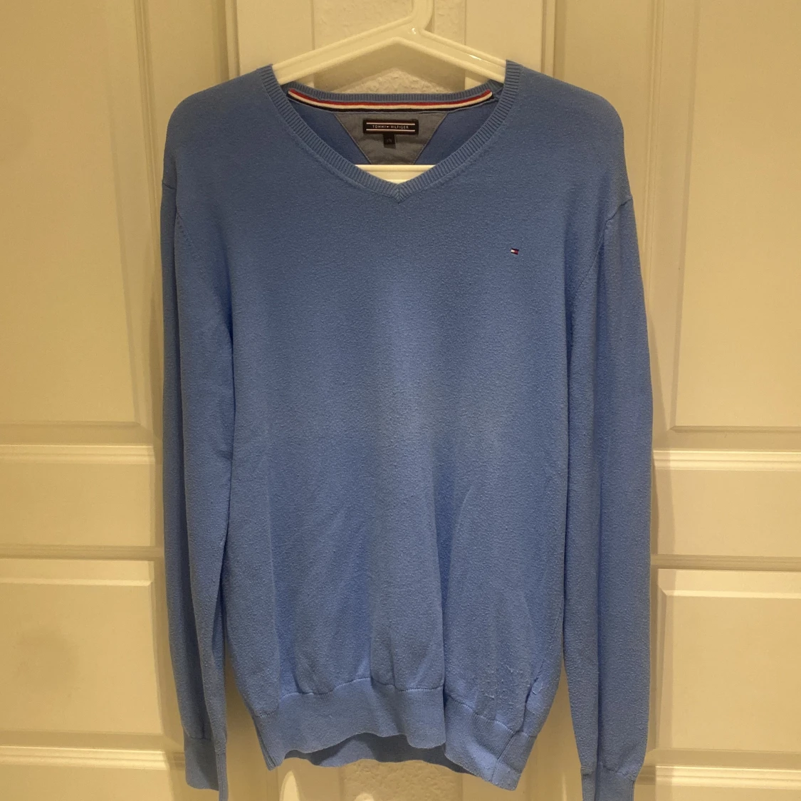 Blå stickad tröja Tommy Hilfiger