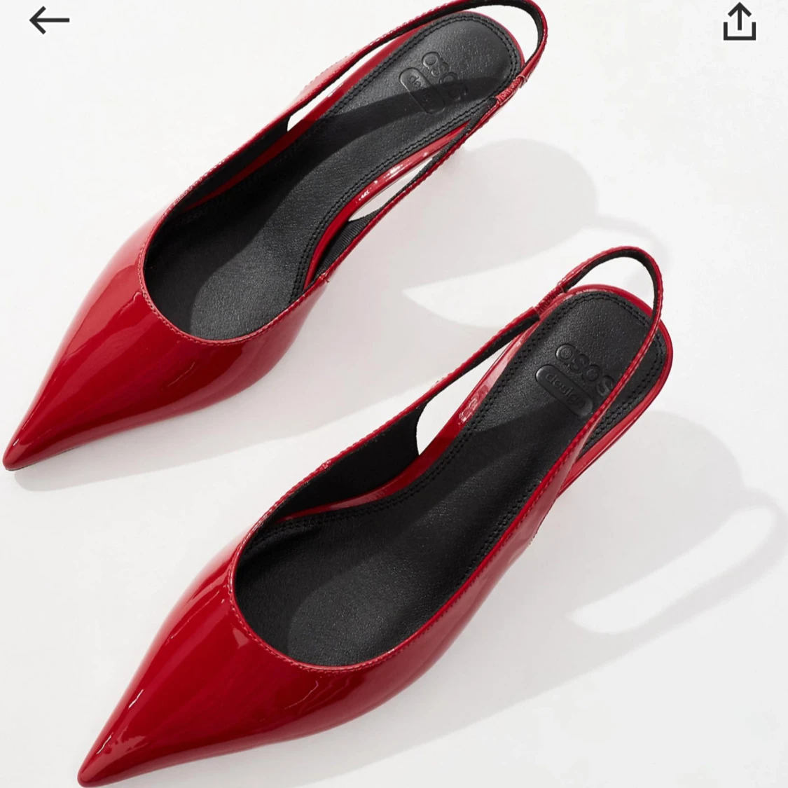 Röda pumps med spetsig tå - 3