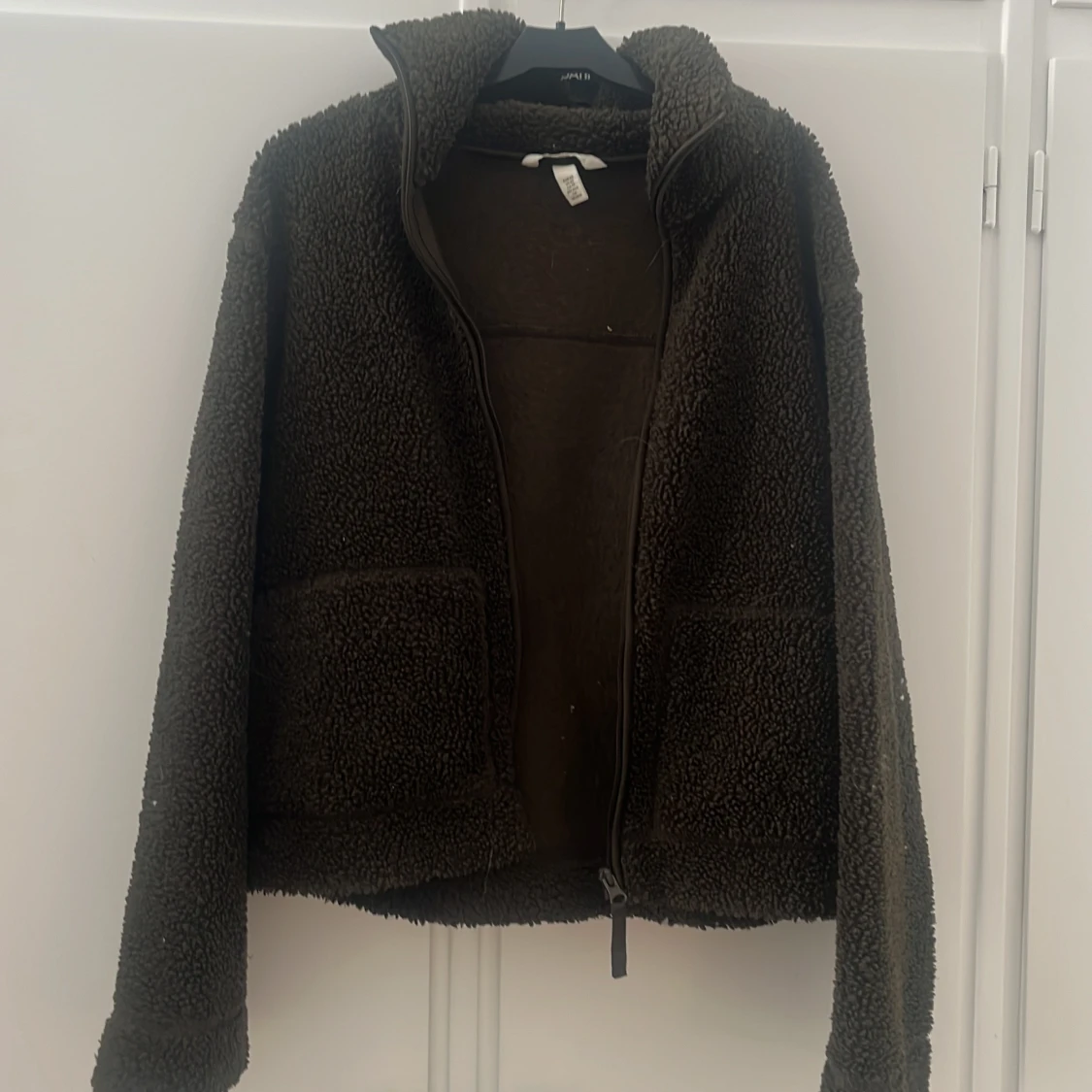 Mörkbrun teddyjacka XS