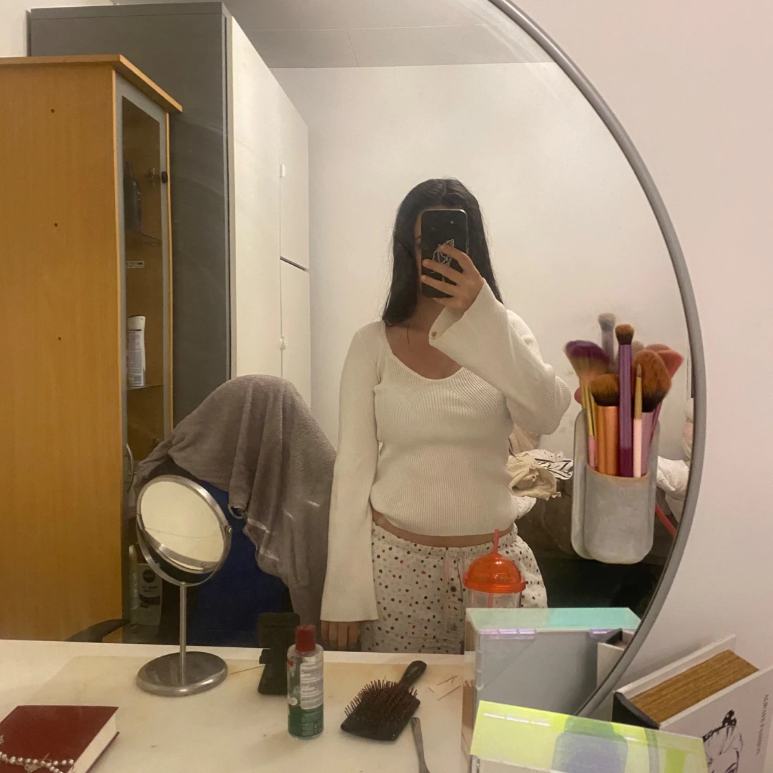 Vit ribbad tröja från vero Moda 