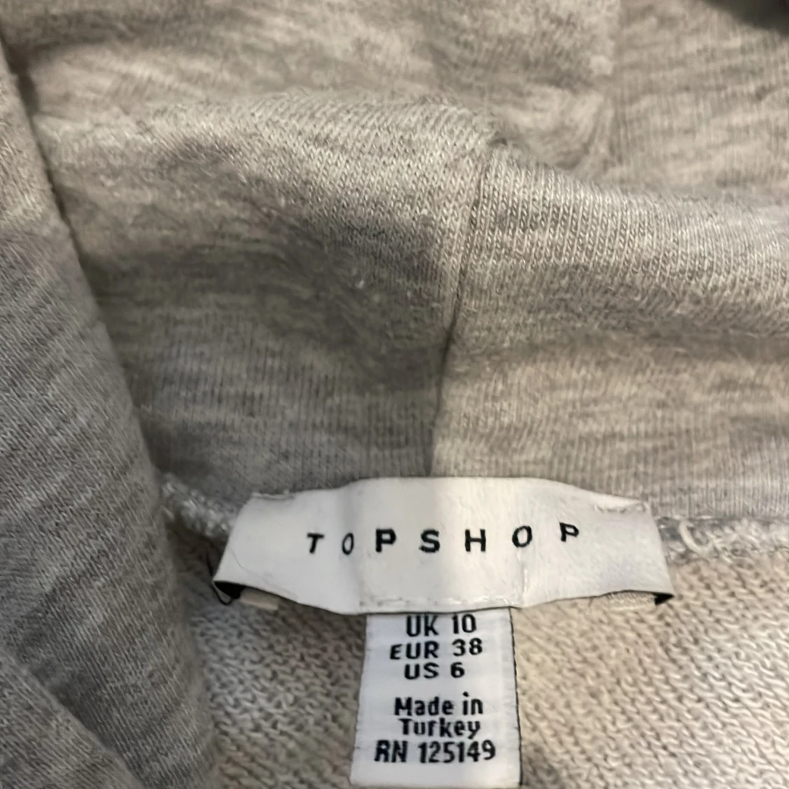 Grå lång hoodieklänning med slits - 4