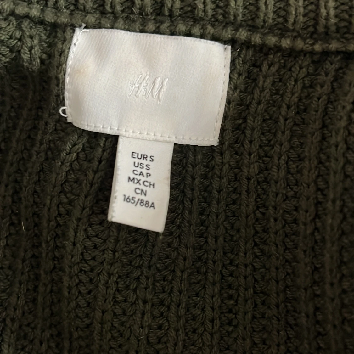 Mörkgrön stickad kofta från H&M - 2