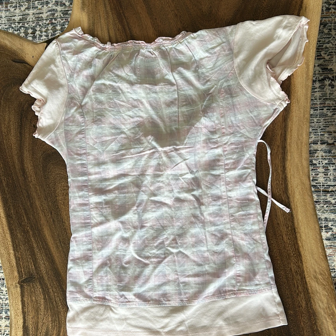 Rutig blus med snörning från ZE-ZE - 1