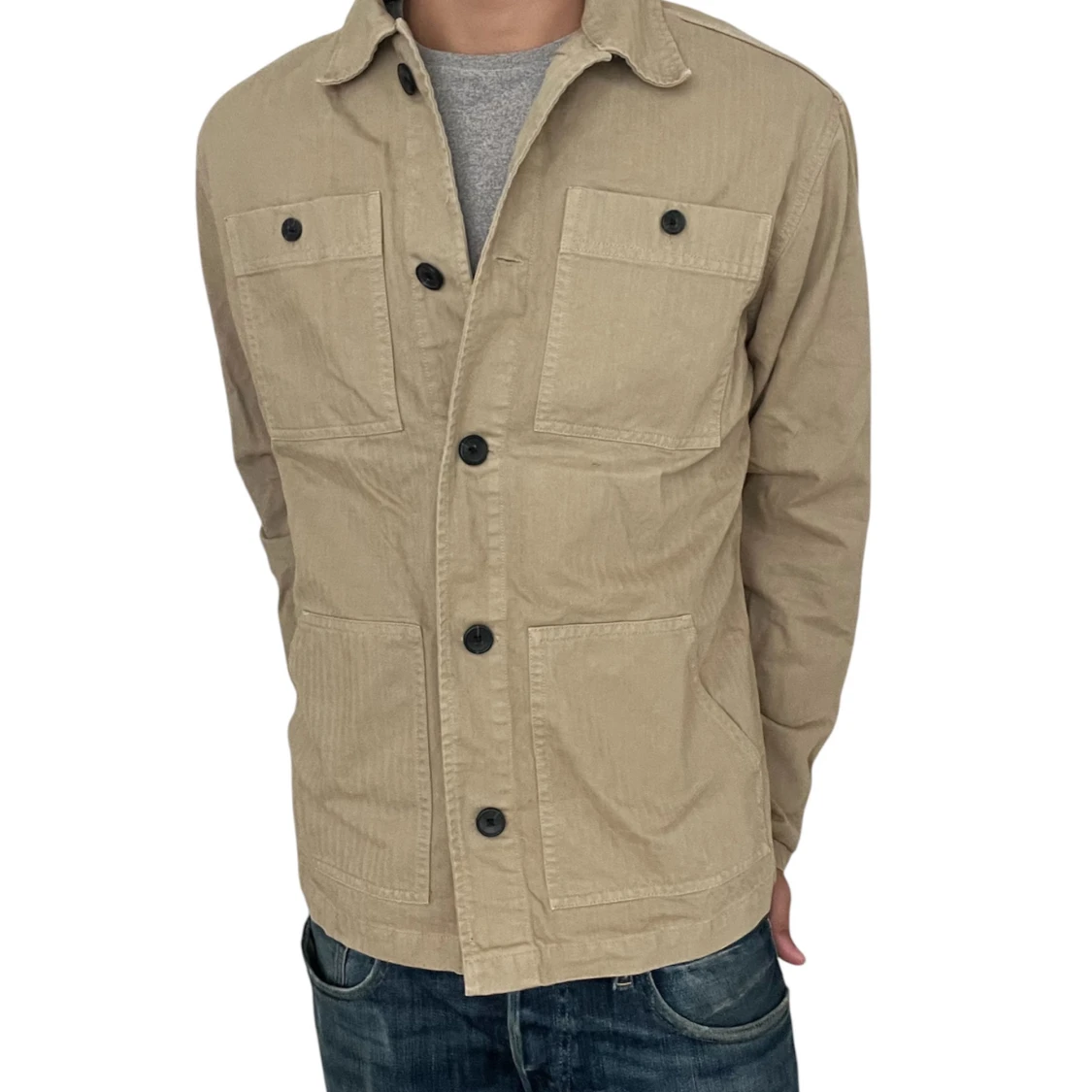 Beige overshirt från selected homme  - 1