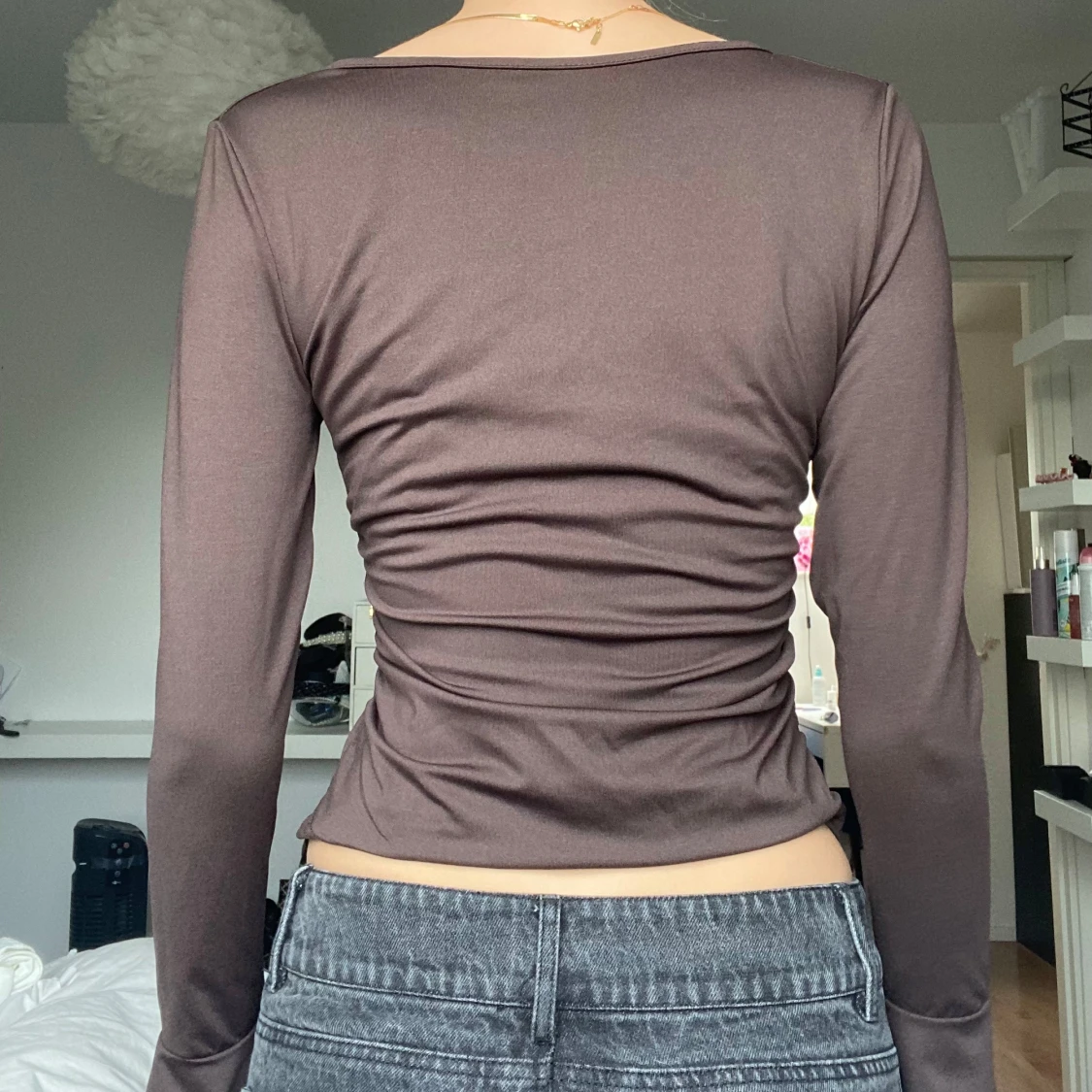 Brun långärmad tröja - 1