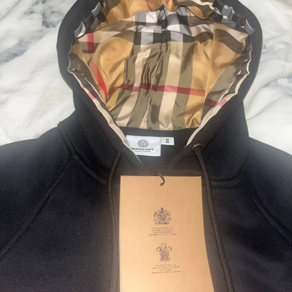 Svart Burberry hoodie med klassisk huva - 2