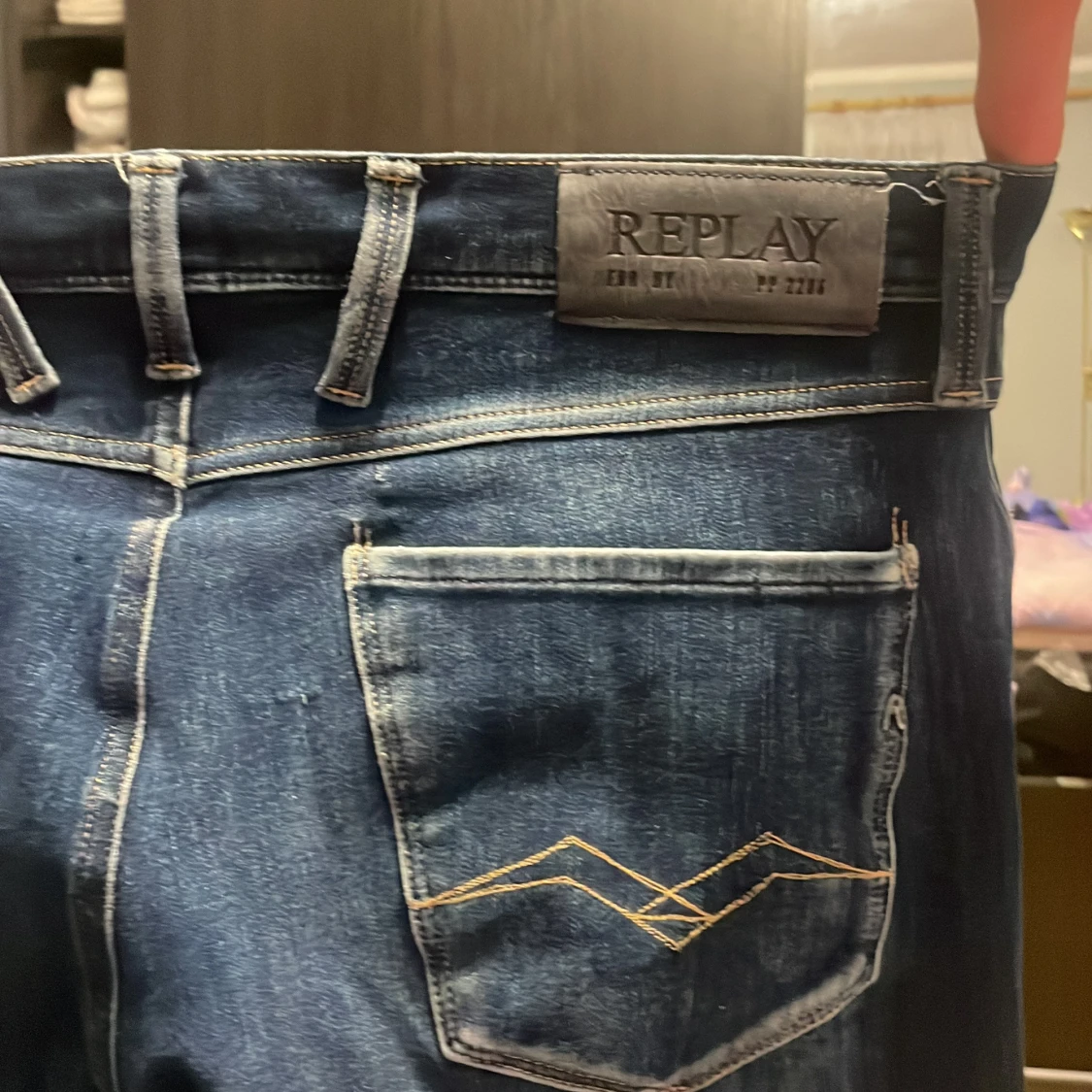 Replay jeans blå slitna slim 28/30 - 3