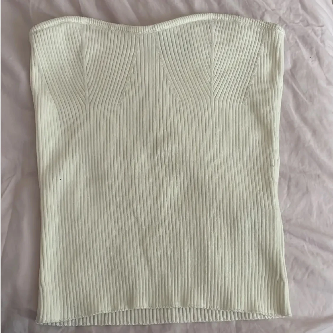 Vit ribbad tubtopp - 1