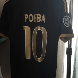 Juventus Pogba #10 Champions League Juventus fotbollströja - Juventus fotbollströja med Pogba och nummer 10 på ryggen. Svart med guldiga detaljer, Adidas-logga, Jeep-sponsor och klubbmärken på bröstet. Champions League och Respect-patchar på ärmarna. Klassisk passform i lätt funktionsmaterial.