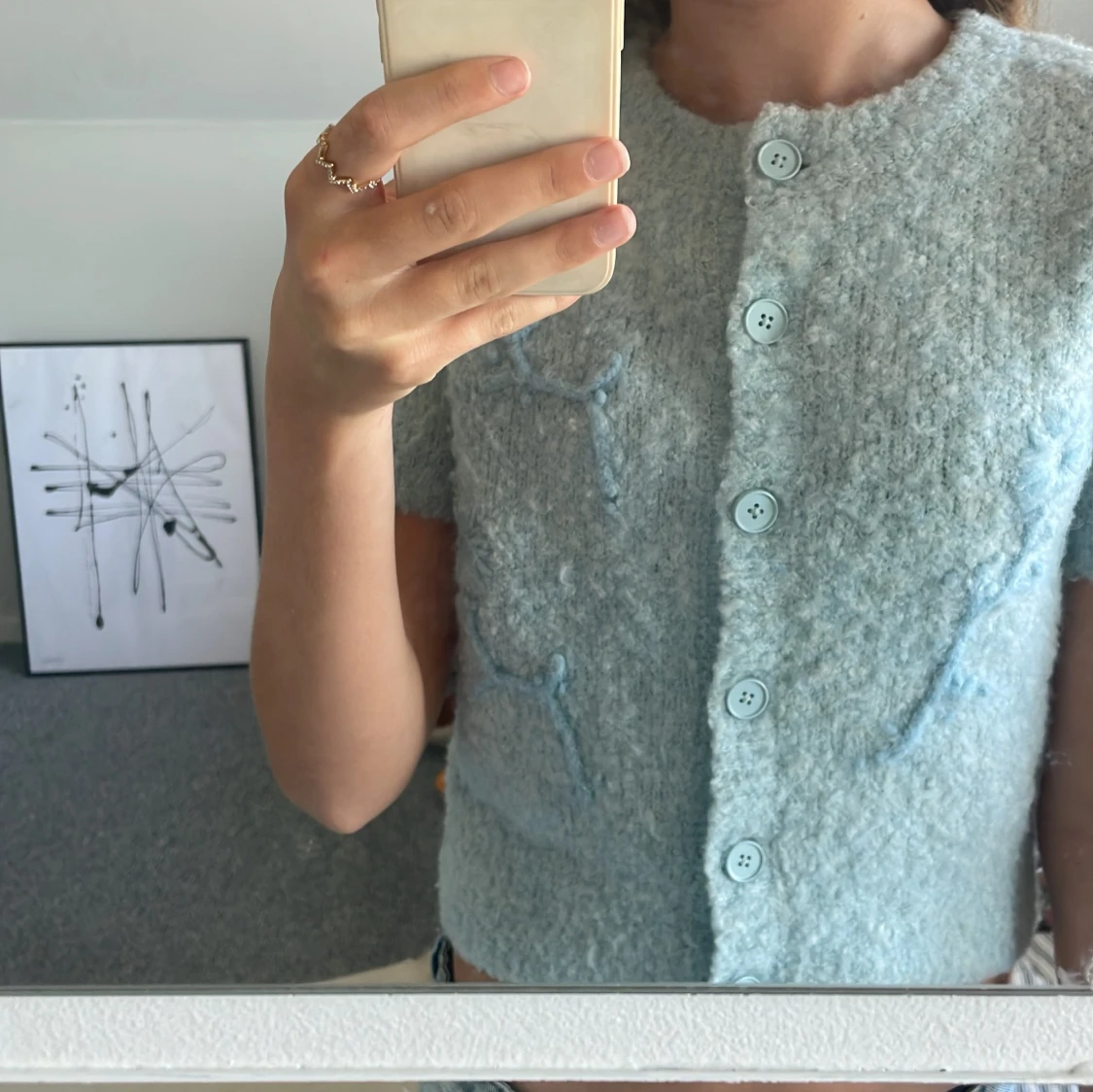 Ljusblå stickad kofta från Zara - 2