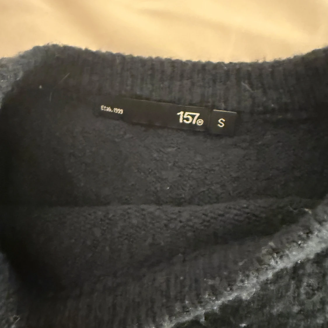 Mörkblå trekvartsärmad tröja  - 1