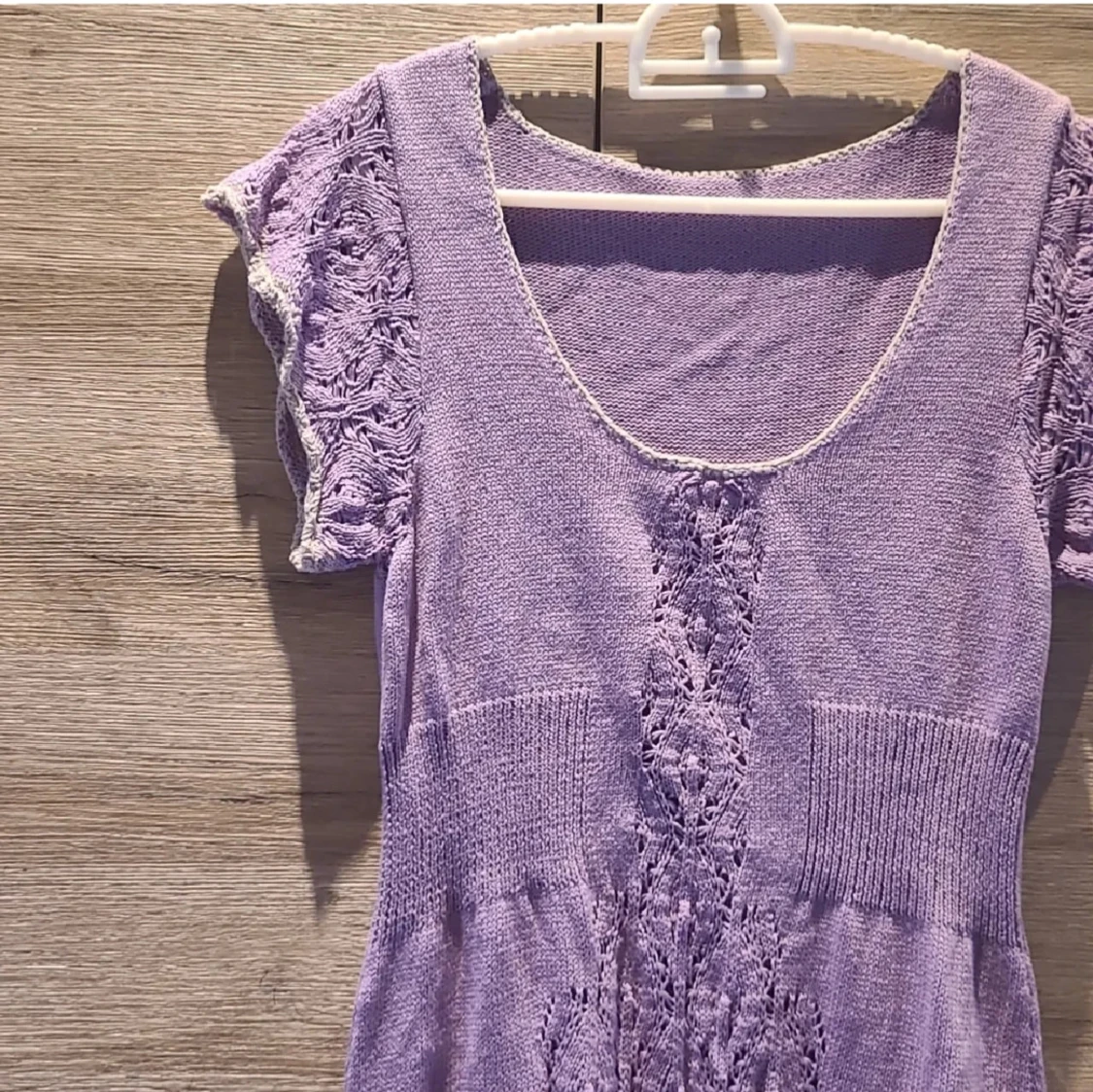 Vintage ljuslila virkad klänning - 1