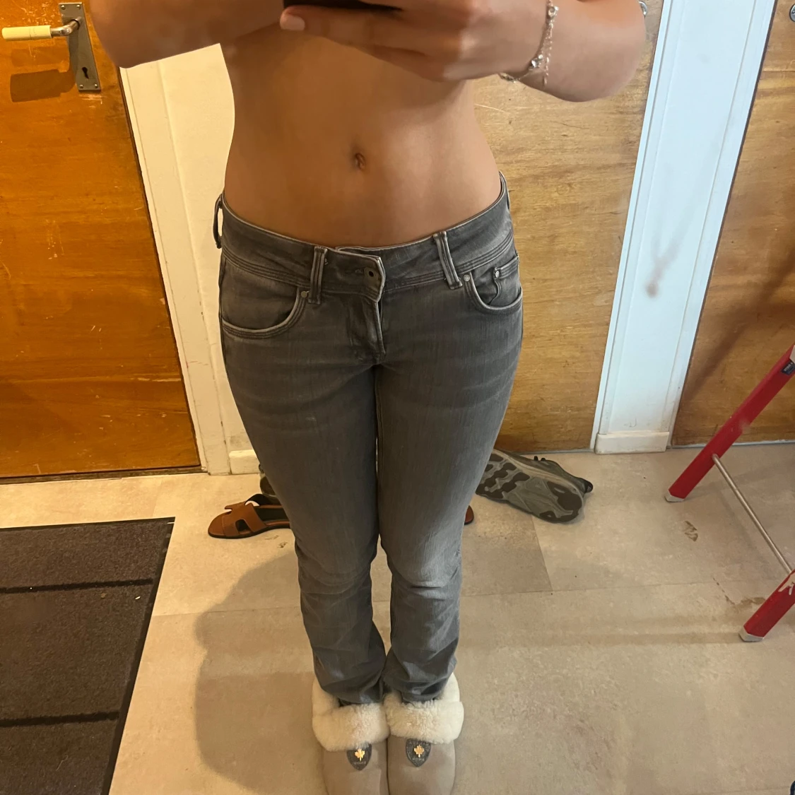 Grå Pepe Jeans low waist jeans - 1
